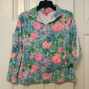 Lilly Pulitzer Skipper Lace Trim Popover Bohemian Queen Patch Women's Size XS
